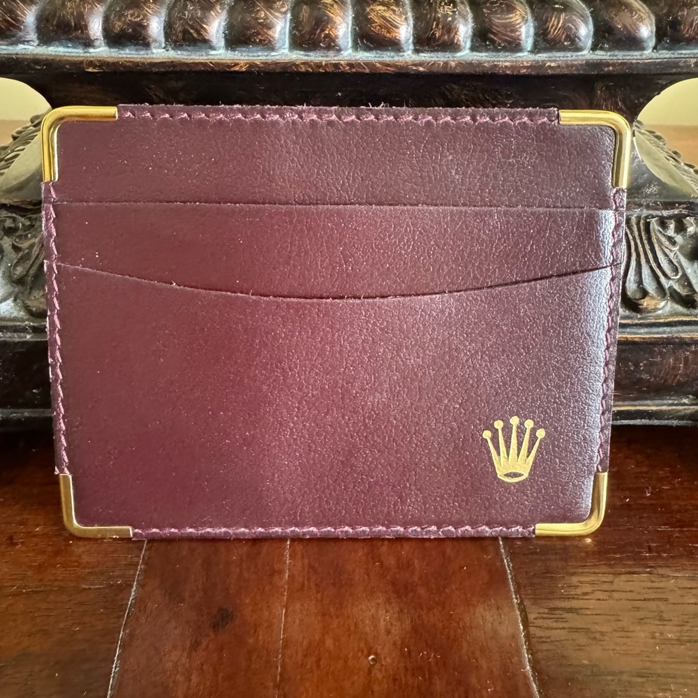 Original Rolex Brown and Gold Card Holder